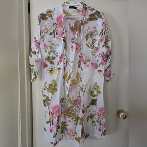 Cherish White Floral Button-Up Shirt
